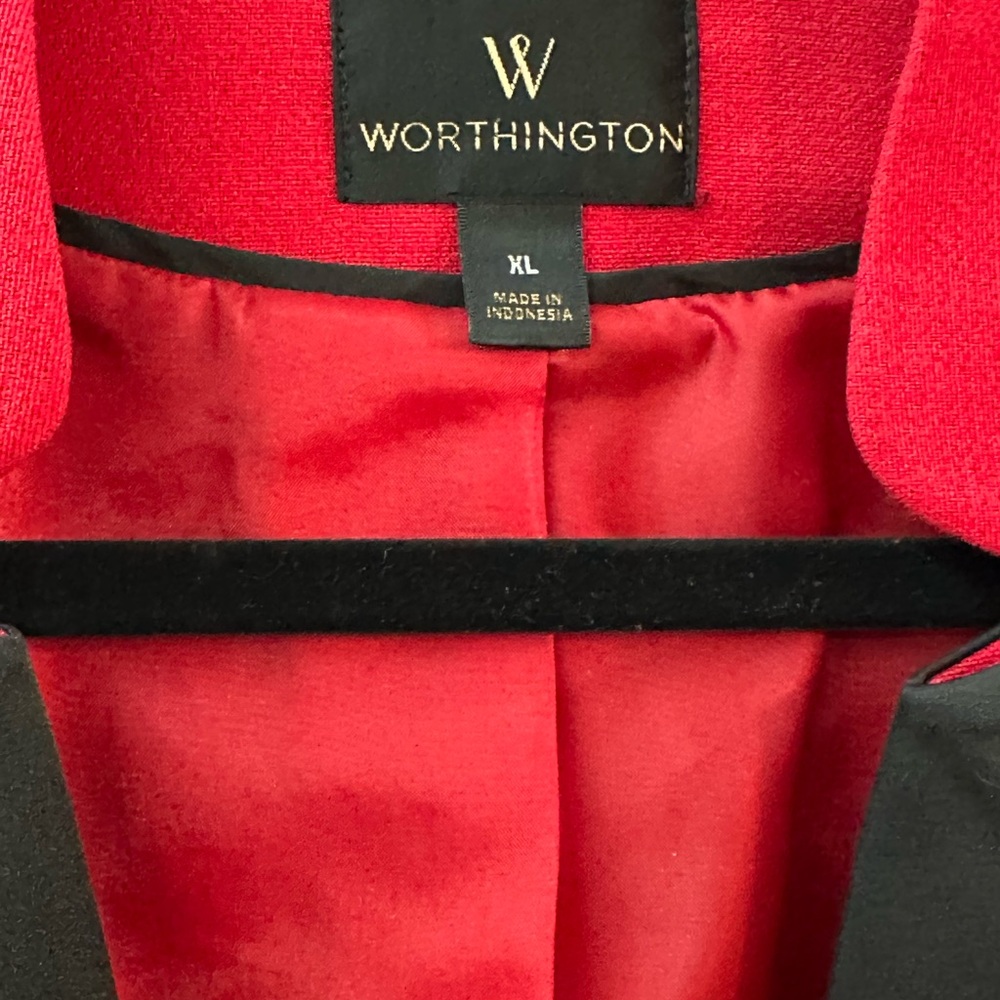 Worthington Red Tuxedo Blazer Jacket – Size XL - Picture 3 of 4